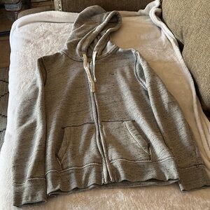 Gently Loved Unisex Gray Hoodie Zip Up by HOLLISTER